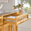 SoBuy FKW69-N Mobiele Keukenkast met Uittrekbaar Werkblad en 2 Lade - Centrale Keuken Eiland of Eetkamer Trolley met Opbergruimte (115x(46-71)x92 cm)