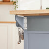 SoBuy FKW71-II-HG Keukentrolley met Wielen, Centrale Eiland met Uittrekbaar Werkblad Mobiele Keukenkast voor Keuken of Eetkamer, Keukenkast met Opslag Grijs115x46/71x92 cm