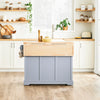 SoBuy FKW71-II-HG Keukentrolley met Wielen, Centrale Eiland met Uittrekbaar Werkblad Mobiele Keukenkast voor Keuken of Eetkamer, Keukenkast met Opslag Grijs115x46/71x92 cm