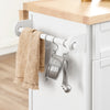SoBuy FKW71-II-WN Keukentrolley met Wielen, Centrale Eiland met Uittrekbaar Werkblad Mobiele Keukenkast voor Keuken of Eetkamer, Keukenkast met Opslag Wit 115x46/71x92 cm