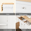 SoBuy FKW71-III-WN Keukentrolley met Wielen, Uitschuifbaar Werkblad Eiland voor Keuken of Eetkamer, Opbergmeubel Keuken met Opslag Wit 115x46/71x92 cm