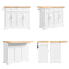 SoBuy FKW71-III-WN Keukentrolley met Wielen, Uitschuifbaar Werkblad Eiland voor Keuken of Eetkamer, Opbergmeubel Keuken met Opslag Wit 115x46/71x92 cm