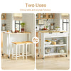 SoBuy FKW74-WN Keukenwagen 2 Lades & 2 Planken, 60kg Werkblad, 4 Wielen (2 Rem), MDF E1, Compact – Wit/Naturel, 100x60x94cm