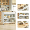 SoBuy FKW74-WN Keukenwagen met Wieltjes | Keukenkast, Opslag & Werkblad | Wit, 100x60x94 cm