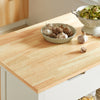 SoBuy FKW74-WN Keukenwagen 2 Lades & 2 Planken, 60kg Werkblad, 4 Wielen (2 Rem), MDF E1, Compact – Wit/Naturel, 100x60x94cm