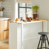 SoBuy FKW74-WN Keukenwagen 2 Lades & 2 Planken, 60kg Werkblad, 4 Wielen (2 Rem), MDF E1, Compact – Wit/Naturel, 100x60x94cm