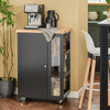 SoBuy FKW75-SCH Keukentrolley op Wielen met Zijplank – Compacte Magnetronkast, Zwart