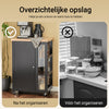 Pre-order SoBuy FKW75-SCH Keukenkast met Wielen en Zijplank – Zwart Keukenkastje met Één Deur – Mobiele Keukentrolley voor Compacte Opslag en Werkblad, 60x92x45 cm