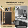SoBuy FKW75-SCH Keukentrolley op Wielen met Zijplank – Compacte Magnetronkast, Zwart