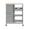 SoBuy FKW79-HG Keukenkast op Wieltjes, Keuken Desserte met 3 Laden en 1 Verstelbaar Rek, Keukenopbergrek, L68xB38xH85cm, Grijs