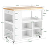 SoBuy FKW97-WN Trolley op wielen Keuken opbergkast Buffetkast Multifunctioneel houten dressoir met grote opslagruimte