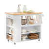 SoBuy FKW97-WN Trolley op wielen Keuken opbergkast Buffetkast Multifunctioneel houten dressoir met grote opslagruimte