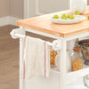 SoBuy FKW97-WN Trolley op wielen Keuken opbergkast Buffetkast Multifunctioneel houten dressoir met grote opslagruimte