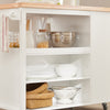 SoBuy FKW97-WN Trolley op wielen Keuken opbergkast Buffetkast Multifunctioneel houten dressoir met grote opslagruimte