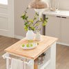 SoBuy FKW97-WN Trolley op wielen Keuken opbergkast Buffetkast Multifunctioneel houten dressoir met grote opslagruimte