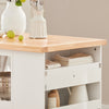 SoBuy FKW97-WN Trolley op wielen Keuken opbergkast Buffetkast Multifunctioneel houten dressoir met grote opslagruimte