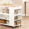 SoBuy FKW97-WN Trolley op wielen Keuken opbergkast Buffetkast Multifunctioneel houten dressoir met grote opslagruimte