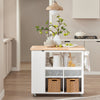 SoBuy FKW97-WN Trolley op wielen Keuken opbergkast Buffetkast Multifunctioneel houten dressoir met grote opslagruimte