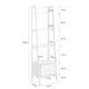 SoBuy FRG116-K-W Ladderrek - Opbergplank Boekenplank met lade - Wit -160x44x40cm (HxBxD)