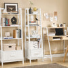 SoBuy FRG116-K-W Ladderrek - Opbergplank Boekenplank met lade - Wit -160x44x40cm (HxBxD)