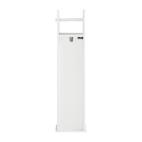SoBuy FRG135-W Toiletrolhouder Vrijstaand Badkamermeubel Toiletborstel Wit