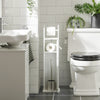 SoBuy FRG135-W Toiletrolhouder Vrijstaand Badkamermeubel Toiletborstel Wit