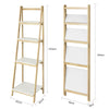 SoBuy FRG162-N Ladderplank Opvouwbaar Boekenplank met 4 planken - Rubberhout