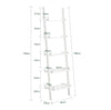 SoBuy FRG17-W Ladderrek - Opbergplank - Decoratie - Veelzijdig - Ladderplank