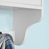SoBuy FRG178-W wandkast wandgarderobe wandrek hangrek met 2 laden en 5 haken wit