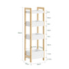 SoBuy FRG226-H-WN Smal Opbergrek 4 Lagen – Bamboe Frame, Anti-Kantelsysteem, Badkamer Waskamer Keuken Woonkamer, 20×28×90 cm