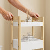 SoBuy FRG226-H-WN Smal Opbergrek 4 Lagen – Bamboe Frame, Anti-Kantelsysteem, Badkamer Waskamer Keuken Woonkamer, 20×28×90 cm