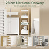 SoBuy FRG226-H-WN Smal Opbergrek 4 Lagen – Bamboe Frame, Anti-Kantelsysteem, Badkamer Waskamer Keuken Woonkamer, 20×28×90 cm