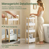 SoBuy FRG226-H-WN Smal Opbergrek 4 Lagen – Bamboe Frame, Anti-Kantelsysteem, Badkamer Waskamer Keuken Woonkamer, 20×28×90 cm