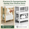 SoBuy FRG226-H-WN Smal Opbergrek 4 Lagen – Bamboe Frame, Anti-Kantelsysteem, Badkamer Waskamer Keuken Woonkamer, 20×28×90 cm