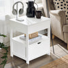 SoBuy FRG258-II-W Nachttafel, nachtkastje, bankpunt, bijzettafel met 2 laden en 1 rek