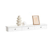 SoBuy FRG43-L-W Wandrek met 3 Laden - Moderne Zwevende Plank voor Hal, Woonkamer, Keuken & Slaapkamer - Wit 94x15x10cm