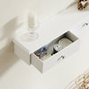 SoBuy FRG43-L-W Wandrek met 3 Laden - Moderne Zwevende Plank voor Hal, Woonkamer, Keuken & Slaapkamer - Wit 94x15x10cm