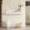 SoBuy FRG43-L-W Wandplank met 3 Lades – Zwevend Sleutelstation voor Hal, Wit Hoogglans