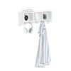 SoBuy FRG48-W Wandgarderobe Wandhaken Hangrek Badkamerkast met 4 Haken