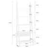SoBuy FRG61-W Moderne Boekenkastset Ladderplank Wandplank Badkamer Plank - 5 planken - Wit