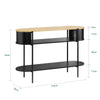 SoBuy FSB102-SCH Entreeconsole console met opslag, multifunctioneel gangmeubel, modern industrieel design, voor entree, woonkamer of kantoor, meubels van hout en zwart, L 110 cm x D 39 cm x H 76 cm