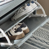 SoBuy FSR151-K-HG Schoenenbank, schoenenkast, halmeubel, kist met 1 klep en 1 kussen, grijs, 60 x 24 x 52 cm (l x d x h)
