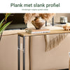 SoBuy FSB19-E Console Tafel – Ultra Dun, Robuuste Metalen Structuur – Ideaal voor Woonkamer, Slaapkamer, Hal – 120x20x65cm, Natuur en Zwart