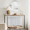 SoBuy FSB19-L-E Consoletafel, bijzettafel, bankpunt, haltafel, frame en 4 poten van ijzer, L 120 cm x D 20 cm x H 80 cm