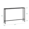 SoBuy FSB19-XL-SCH Smalle Console Tafel – Zwarte Marmerlook & Metalen Frame – Industriële Ingangstafel voor Hal, Woonkamer of Kantoor – 120x20x80cm