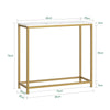 SoBuy FSB29-G Consoletafel met Gouden Metalen Frame Hal Tafel Decoratieve Tafel