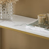 SoBuy FSB29-G Consoletafel met Gouden Metalen Frame Hal Tafel Decoratieve Tafel