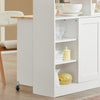 SoBuy FSB36-WN dressoir met schuifdeuren keukeneiland met uitbreidbaar werkblad keukenkast highboard commode kast wit