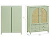 SoBuy FSB72-GR Ingangmeubel 4 Lades & 2 Deuren, 50kg, Poly Rattan, 5 Verstelbare Planken, 68x33x98cm – Grijs