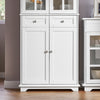 SoBuy FSB76-W Dressoir, Buffet, Keukenkast, Keukenmeubel, Commode, Consolemeubel, Opbergkast met Meerdere Opbergruimtes, voor Keuken, Eetkamer, Woonkamer met 4 Deuren en 2 Lades, 75x40x175 cm, Wit